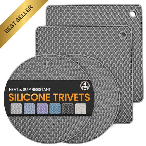 Pack silicone trivet mats - 4,